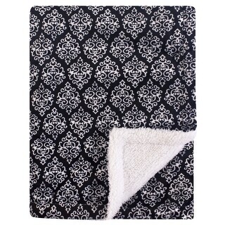 Yoga Sprout Baby Girl Mink and Faux Shearling Plush Blanket, Damask, One Size - Damask - One Size