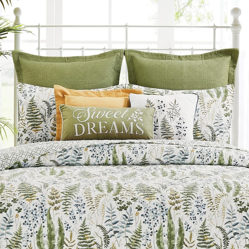Sweet Dreams Botanical Embroidered Throw Pillow
