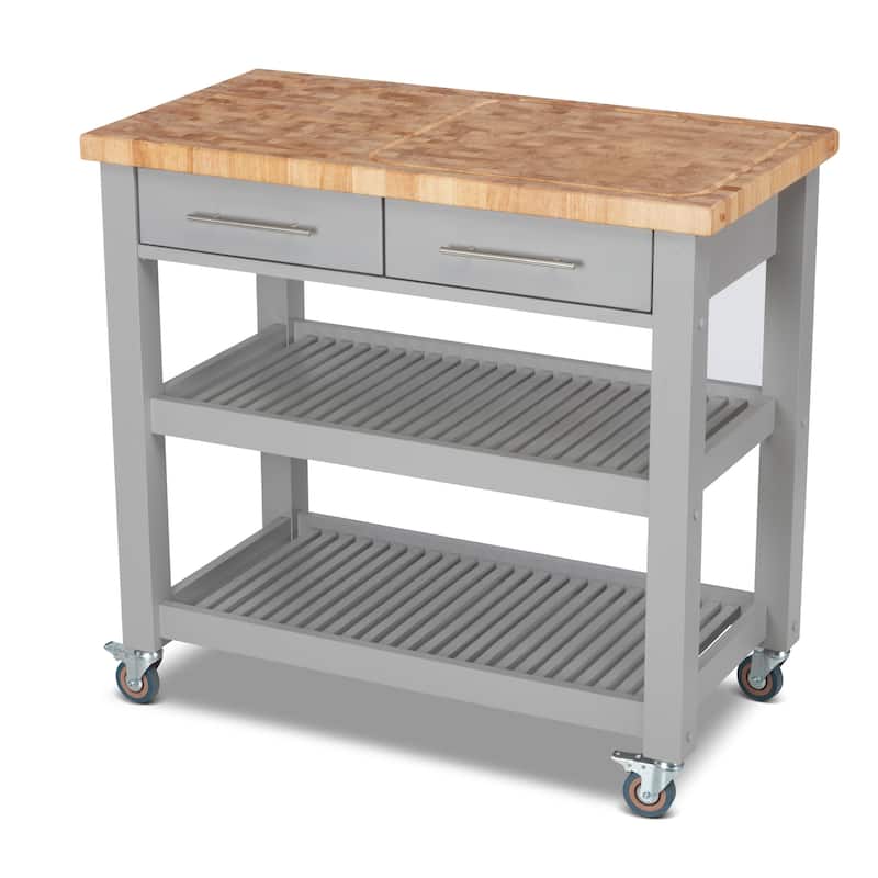 Chris & Chris Pro Chef Work Station Natural All Wood - Grey