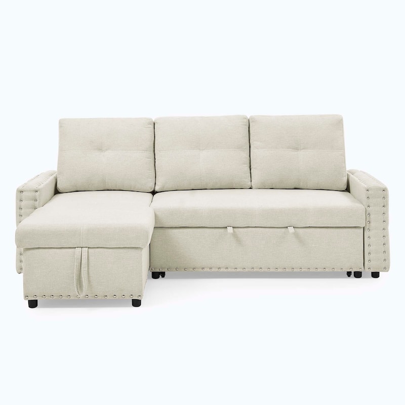 Classic and Cozy L-shape Pull-out Sleeper Sectional Sofa