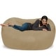 preview thumbnail 6 of 14, Large Memory Foam Microsuede Bean Bag Chair Loveseat Camel Micro Suede