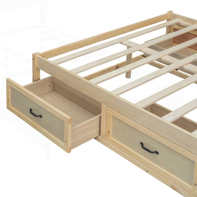 Sophisticated Platform Bed with Abundant Storage and Stylish Design