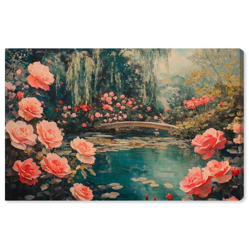 Rose Garden Bridge II Canvas by Art Remedy, Gallery Wrapped - 54" x 36"