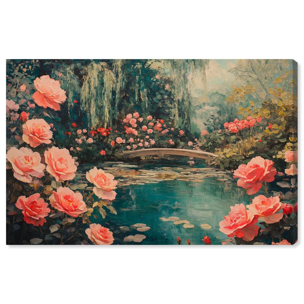 Rose Garden Bridge II Canvas by Art Remedy, Gallery Wrapped