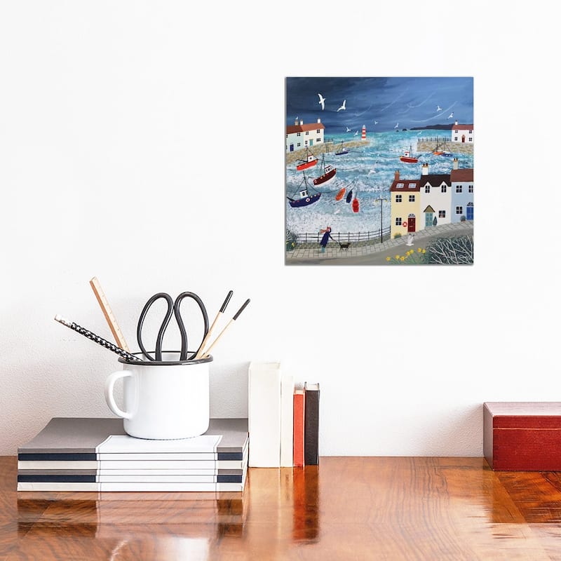 iCanvas "Stormy Harbour" by Jo Grundy Canvas Print - 12x12x0.75
