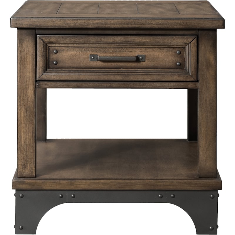 The Gray Barn Hatchery Gun Powder Grey 1-drawer End Table