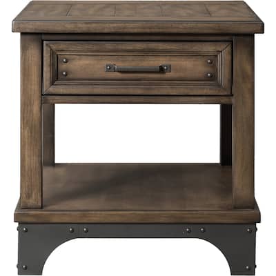 The Gray Barn Hatchery Gun Powder Grey 1-drawer End Table