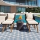 preview thumbnail 1 of 18, 5 Pieces Patio Furniture Chair Sets, Patio Conversation Set With Wicker Cool Bar Table,Ottomans,Outdoor Furniture Bistro Sets Beige+Black