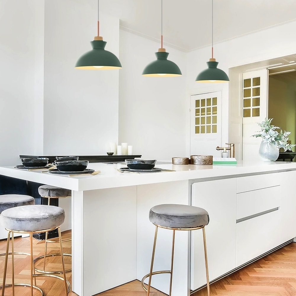 Green pendant lights for kitchen sale