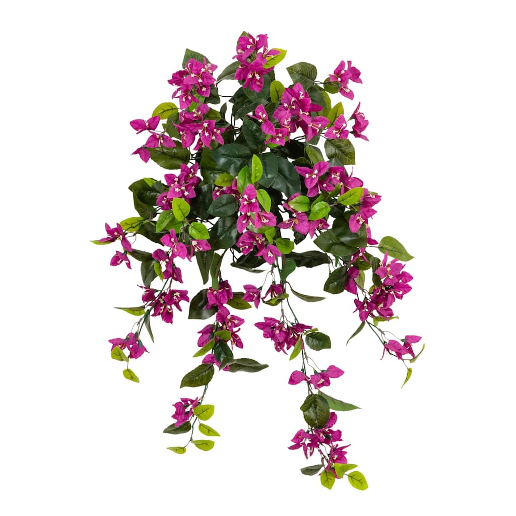28-in UV Resistant Artificial Bougainvillea Hanging Plant - Set of 2
