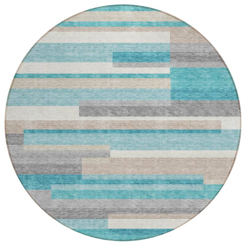 HomeRoots Striped Transitional Rectangle Outdoor Rug