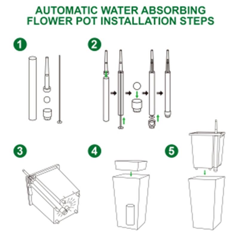 2-Pack 30Inch Tall Rectangular Planters with Drainage Holes Water Level Monitor and Wheels Black