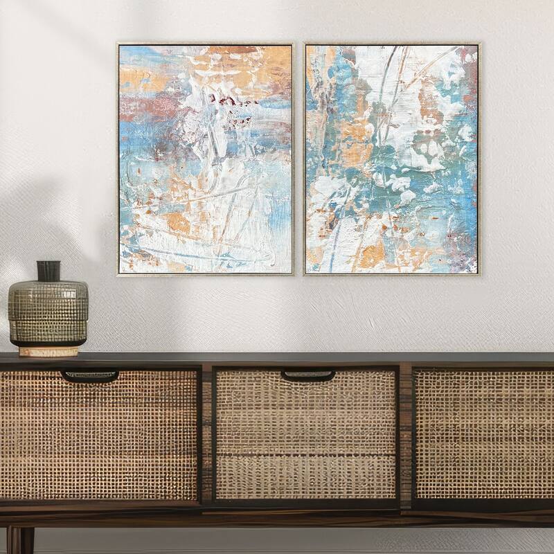 Paragon Textural Abstract II Non-Glass Framed Art - Set of 2 - 2-piece Set