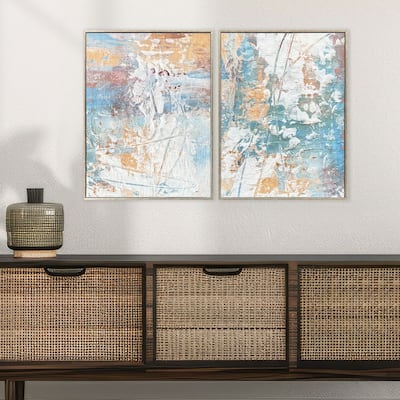 Paragon Textural Abstract II Non-Glass Framed Art - Set of 2