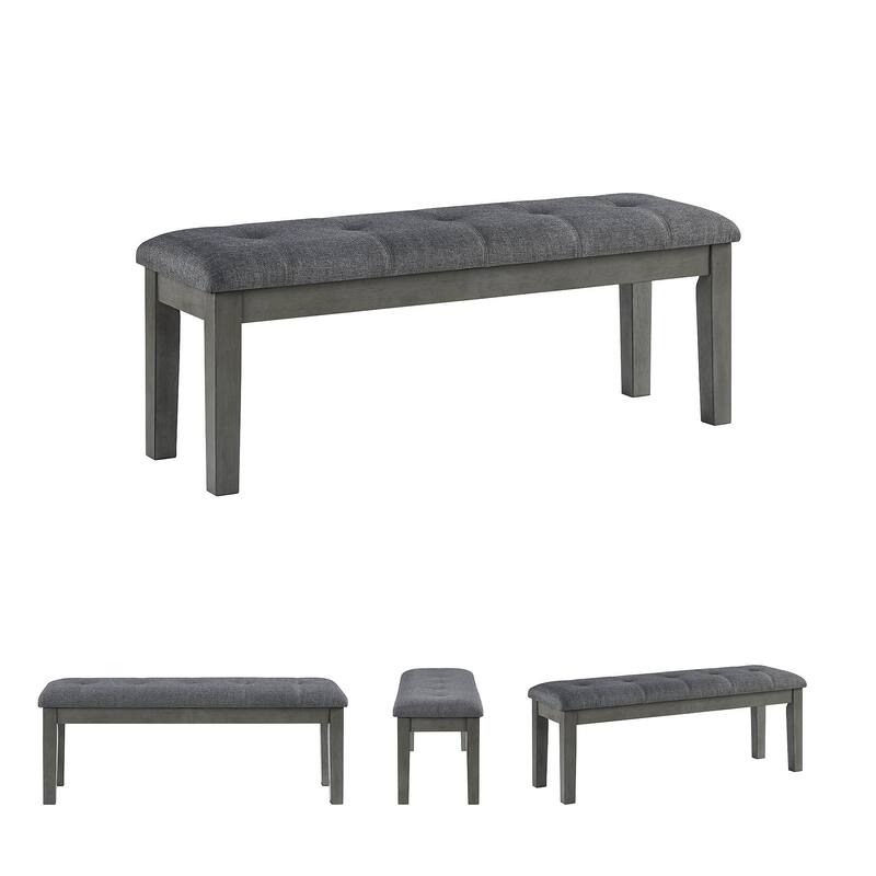 Hallanden Gray 50" Tufted Upholstered Dining Room Bench - 50"W x 17"D x 19"H