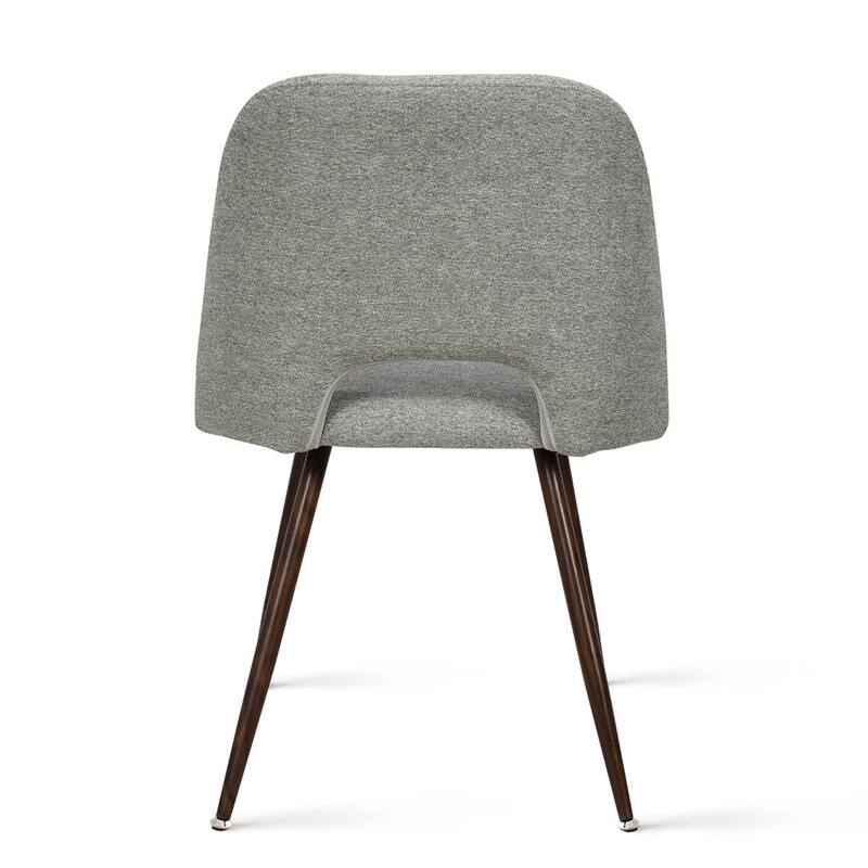 Upholstered Modern Cutout Back Dining Chair with Walnut Leg（Set of 4)