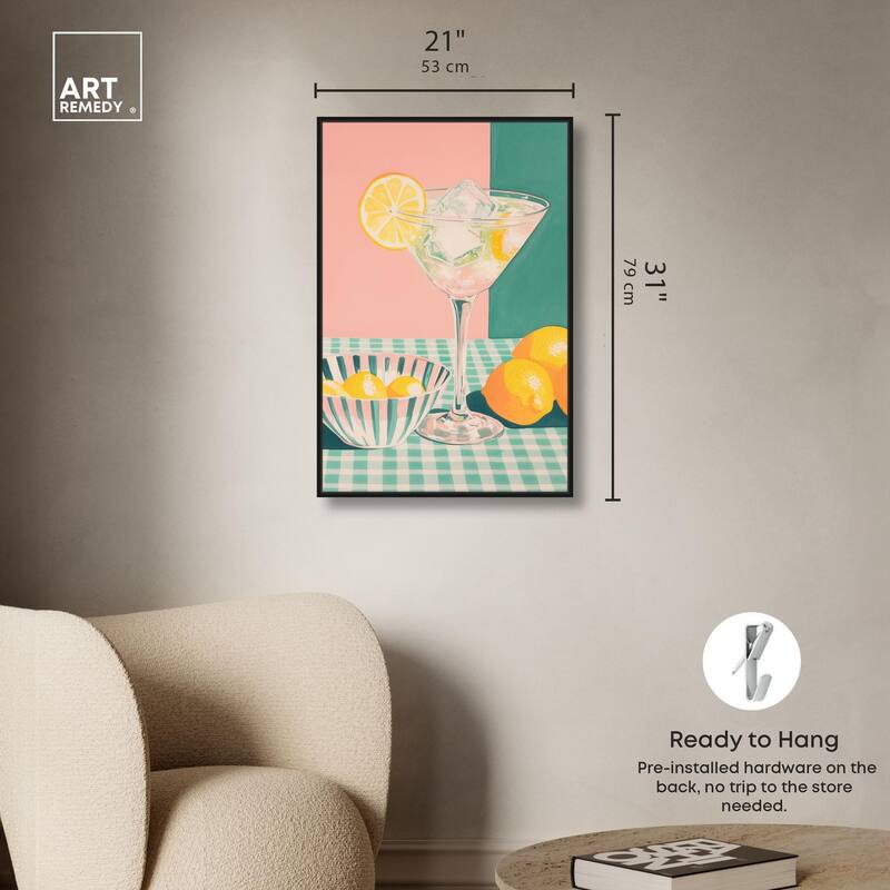 Lemon Slice Drink Canvas by Art Remedy