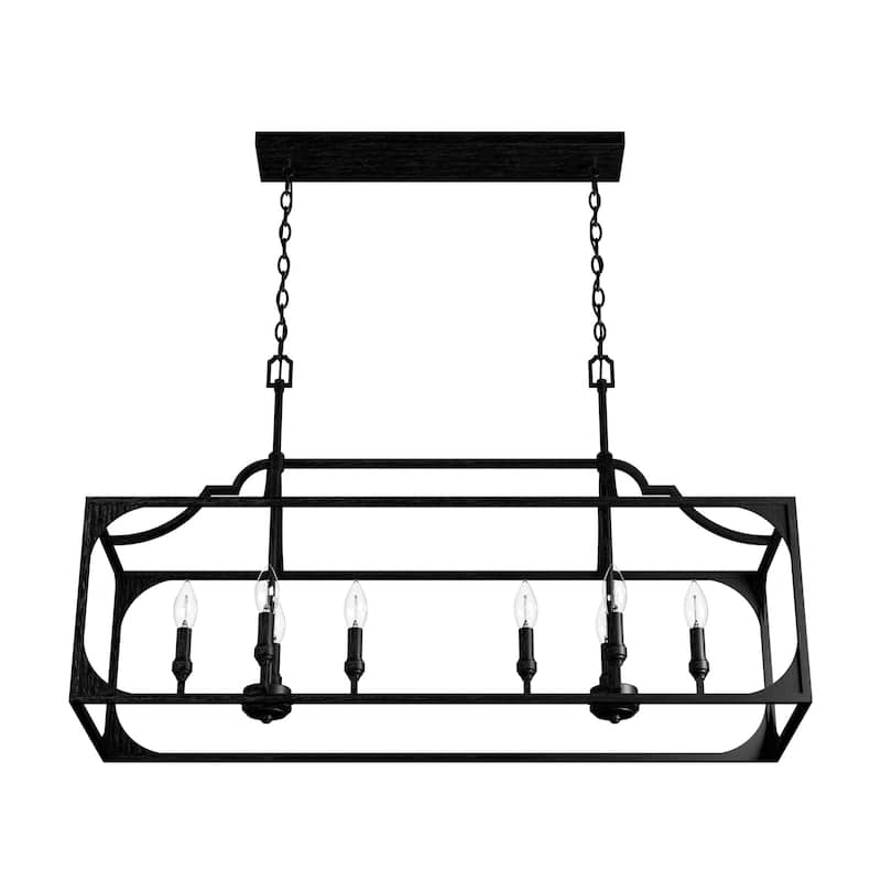 Hunter Highland Hill 8-Light Linear Chandelier - Dining Room Table - Farmhouse, Rustic