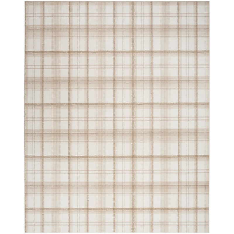 Nourison Grafix Plaid Farmhouse Area Rug - 9' x 12' - Ivory/Beige
