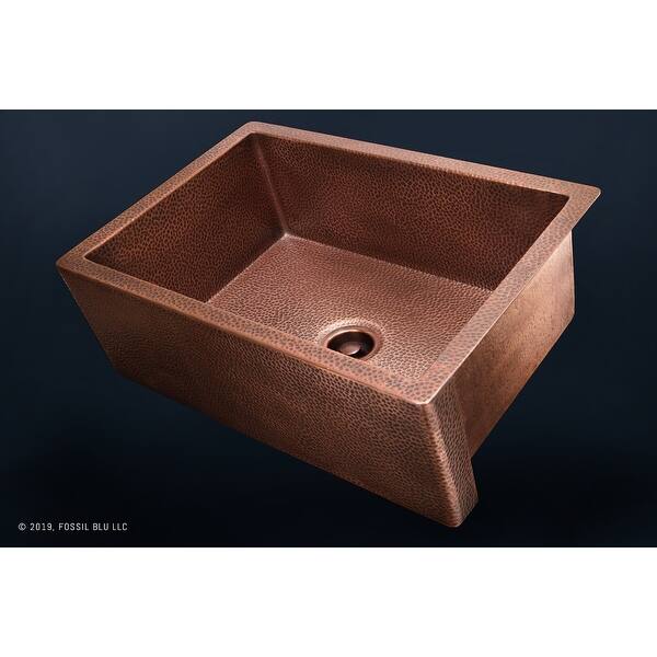 Shop Heavy 12 Gauge Luxury 30 Inch Copper Farmhouse Sink 44 Lbs Of Pure Copper Includes Grid And Flange By Fossil Blu 30 X 22 Overstock 27638405