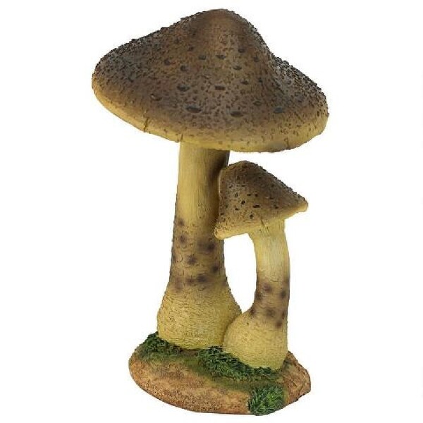 12.5" Mystical Mushroom Tan Forest Outdoor Garden Statue - N/A