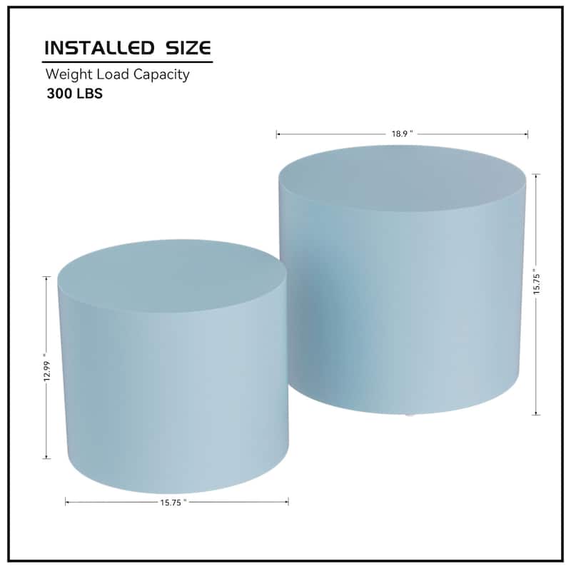 Veneer side table coffee table set of 2