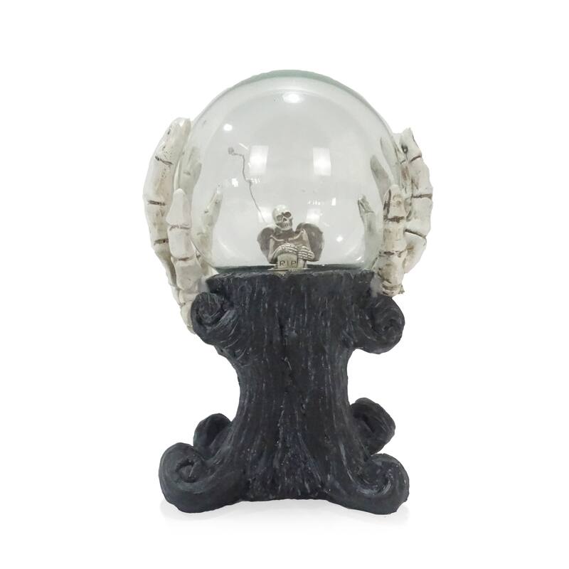 Skeleton Hands Holding Magic Ball w/Color Changing LED Lights - 6"L x 5"W x 9"H