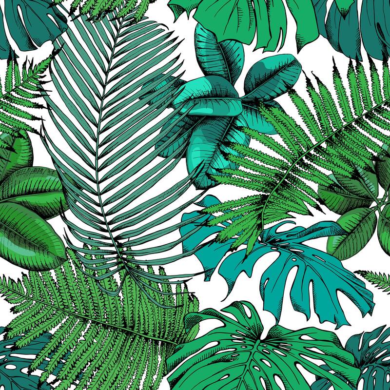 Tropical Leaves and Ferns Peel and Stick Wallpaper Bed Bath & Beyond