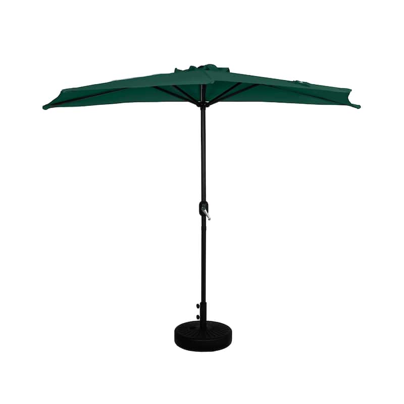 Soomer 9-Ft Half Umbrella with Fillable Black Base - Dark Green