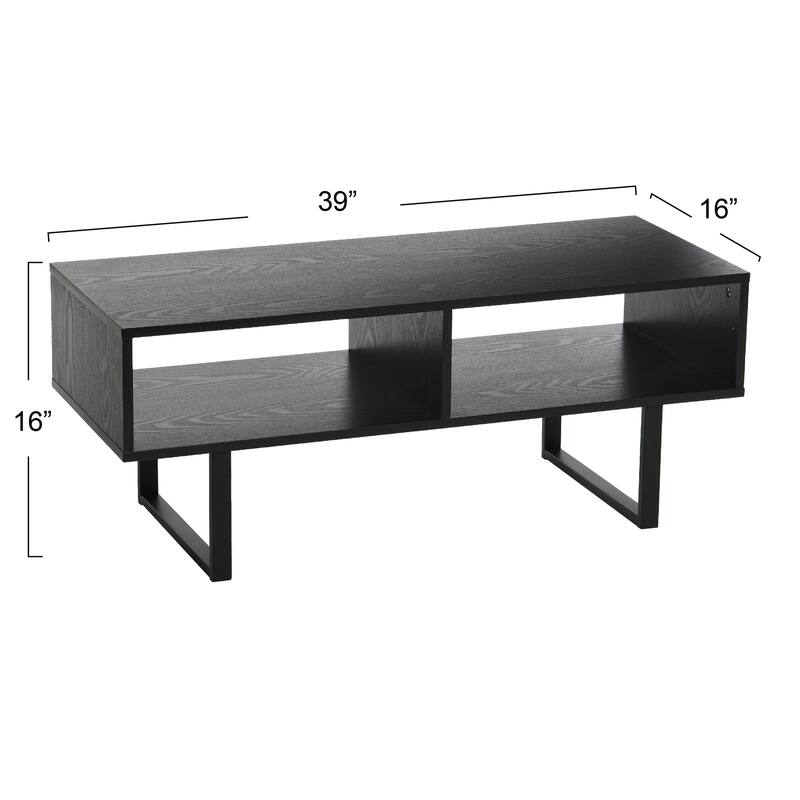Household Essentials Rectangular TV Stand Coffee Table and Storage - 15.8"L x 39.4"W x 15.8"H
