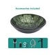 preview thumbnail 15 of 28, Artistic Tempered Glass Vessel Bathroom Sink with Faucet and Pop-up Drain