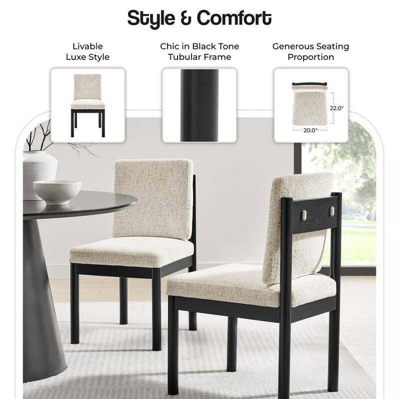 NPD Furniture Melvin Fabric Dining Side Chair (Set of 2)