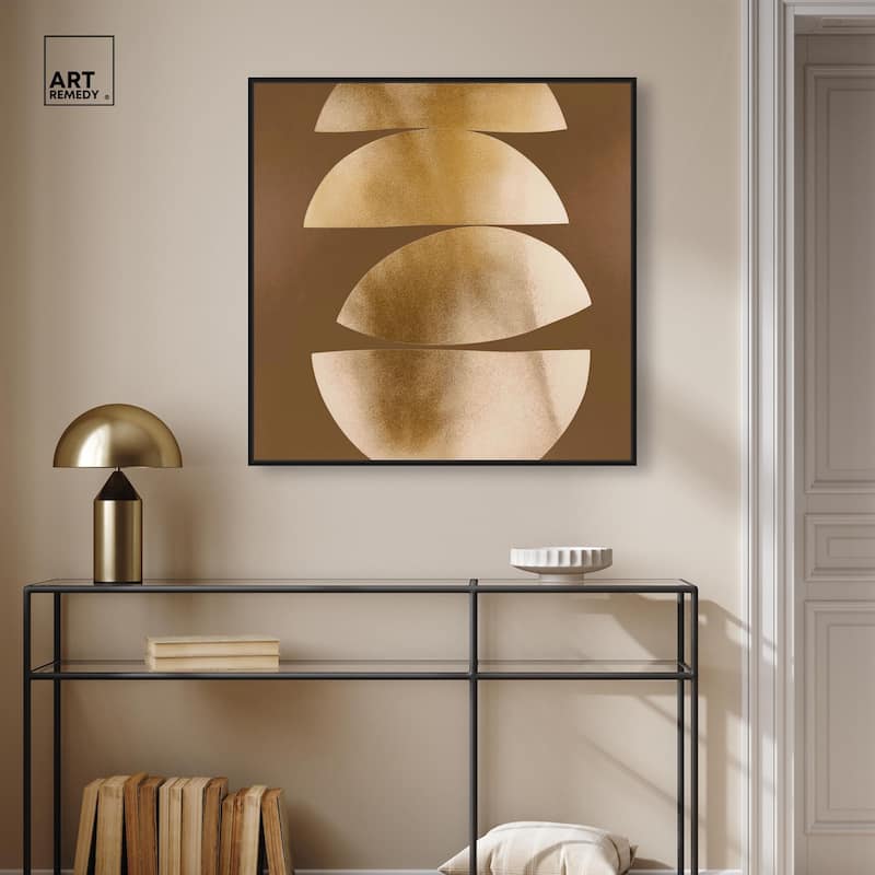 Golden Crescents II Canvas by Art Remedy
