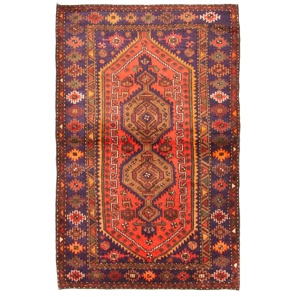 ECARPETGALLERY Hand-knotted Andelz Red Wool Rug - 4'7 x 7'2