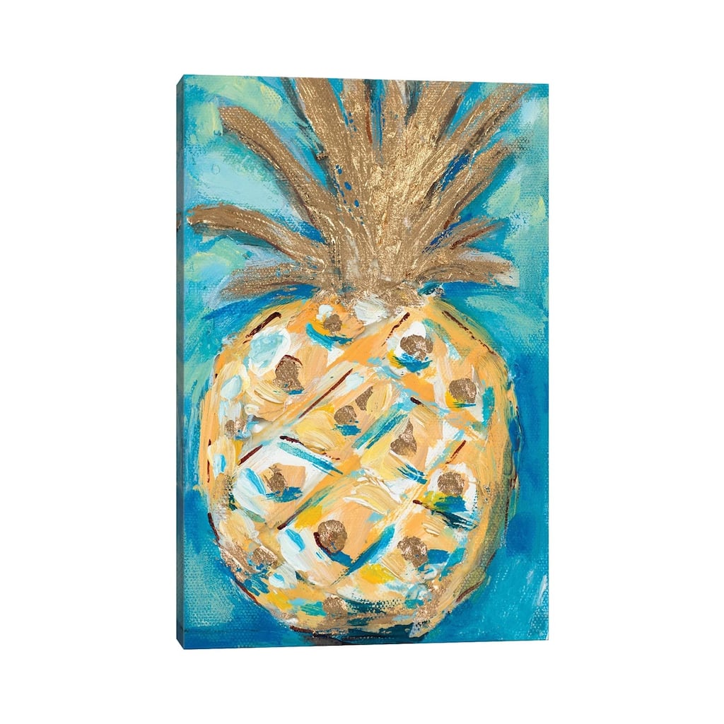 iCanvas "Blue Gold Pineapple" by L. Hewitt Canvas Print