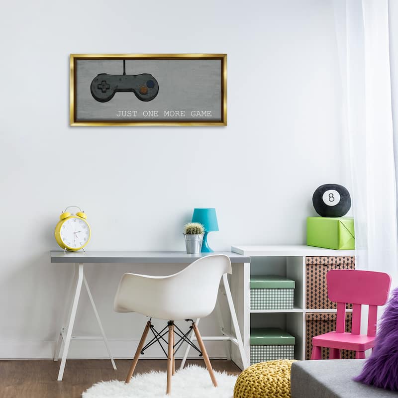 Stupell Just One More Rustic Gaming Framed Floater Canvas Wall Art Design By Kim Allen