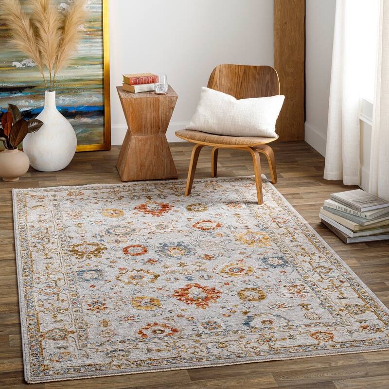 Livabliss Traditional Reina Medallion Area Rug - 9' x 12'2" - Gray
