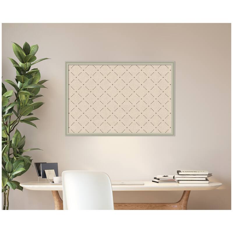 Kate and Laurel Pinboard Green Lattice Print