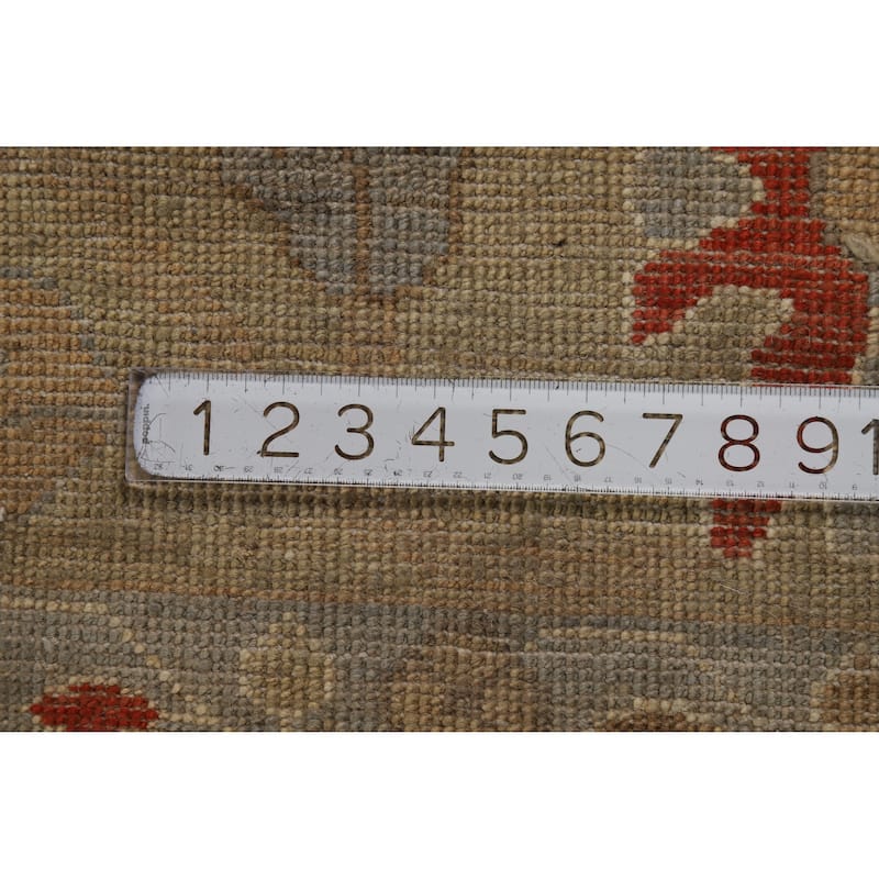 Hand Knotted Oriental 100% Wool Carpet Transitional All-Over Beige & Ivories Oushak Area Rug - 9' 9'' X 8' 4''