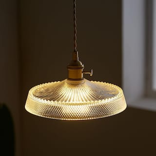 Antique pendant light clear glass hanging light glass copper kitchen light