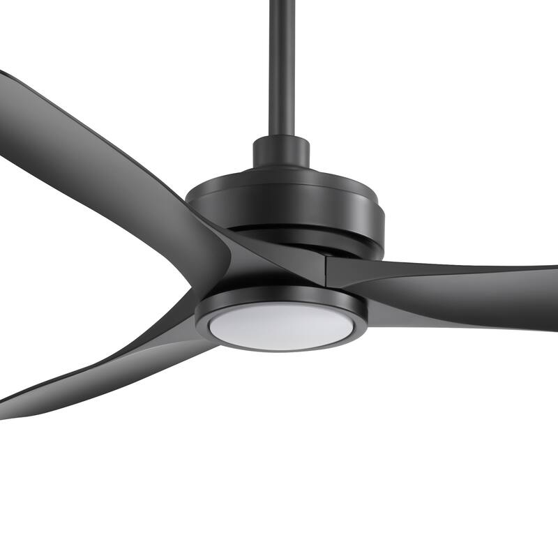 52-inch Black Waterproof Outdoor Ceiling Fan with Light Remote(3-Blade)