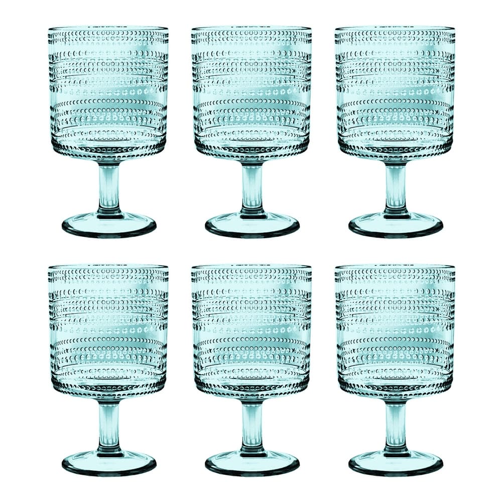 Abode Homewares Beaded Acrylic Stacking Wine Glass -14.8 oz - Set of 6