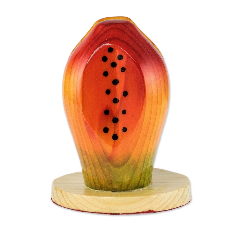 Novica Handmade Luscious Papaya Wood Napkin Holder
