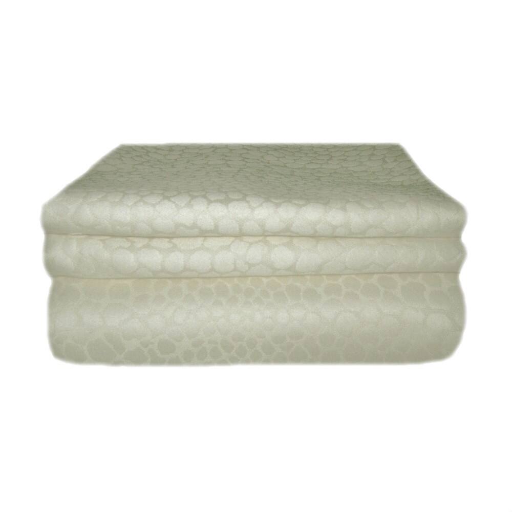 Just Linen 600 TC 100% Egyptian Quality Cotton Damask Ivory Color Queen 3 Piece Bed Spread Coverlet