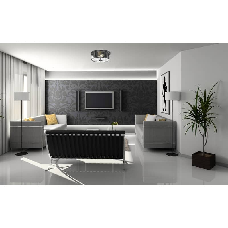 12” Light bulbs black, flower ceiling light glass, metal kitchen light