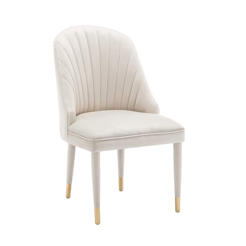 Porthos Home Wren Velvet Dining Chairs with Velvet Covered Rubberwood Legs, Set of 2