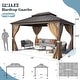 preview thumbnail 49 of 142, Outdoor Hardtop Gazebo Pergola w Galvanized Steel Roof and Aluminum Frame, Prime Curtains and nettings include