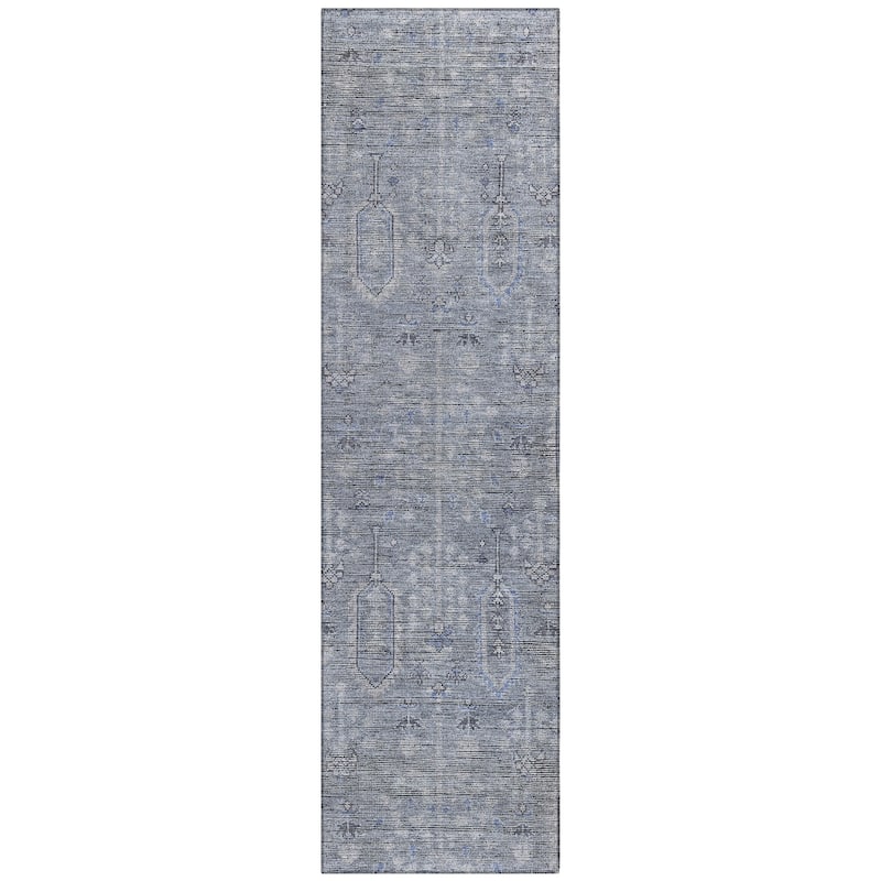 Machine Washable Indoor/ Outdoor Chantille Distressed Traditional Rug