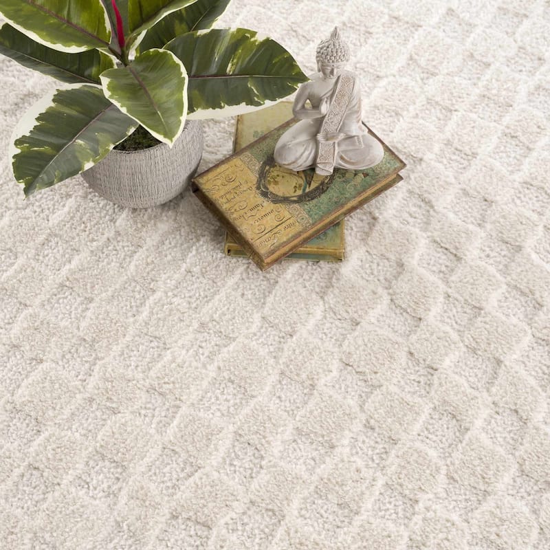 Hauteloom Leryn Hallway, Kitchen Runner Rug - High Pile - Off White - 2'8" x 7'3"