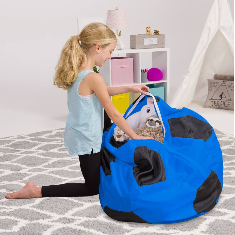 Kids Bean Bag Chair Cover Stuffed Animal Storage or Toy Organizer